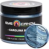 Eye Candy Pigments Premium Blue Mica Powder - Carolina Blue (50gr) - for Epoxy, Resin, Soap, Paint, Woodworking, Acrylic Pouring, Bath Bombs, Fishing Lures - DIY Arts and Crafts Additive