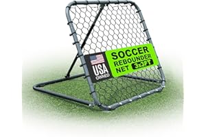 QuickPlay Pro Soccer Rebounder Net (2 Sizes) - Ball Rebounder Soccer Net, Heavy Duty, Adjustable Angle, with Galvanized Steel Frame & Rubber Feet, Soccer Training Equipment for Grass, Turf & Indoors
