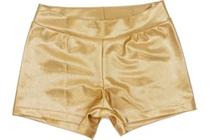 DTONE Girls Dance Short Gymnastics Athletic Shorts Sparkle Glitter Tumbling Bottoms