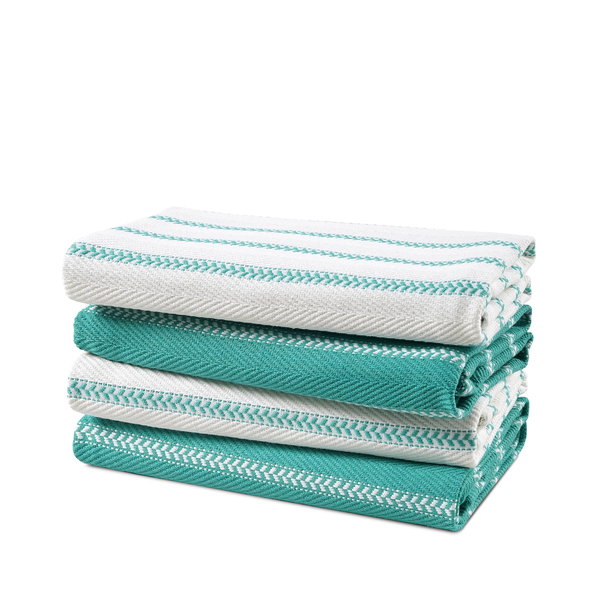 LANE LINEN Kitchen Towels Set - Pack of 4 Cotton Dish Towels for Drying Dishes, 18”x 28”, Absorbent Tea Towels, Quick Drying Kitchen Towel Set - Peacock Blue