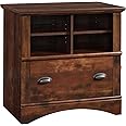 Sauder Harbor View Drawer File Cabinet, Lateral Filing Cabinet with Shelving, in Curado Cherry finish