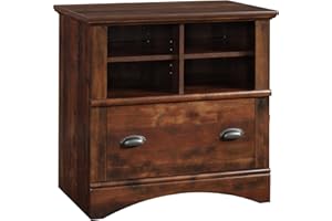 Sauder Harbor View Drawer File Cabinet, Lateral Filing Cabinet with Shelving, in Curado Cherry finish