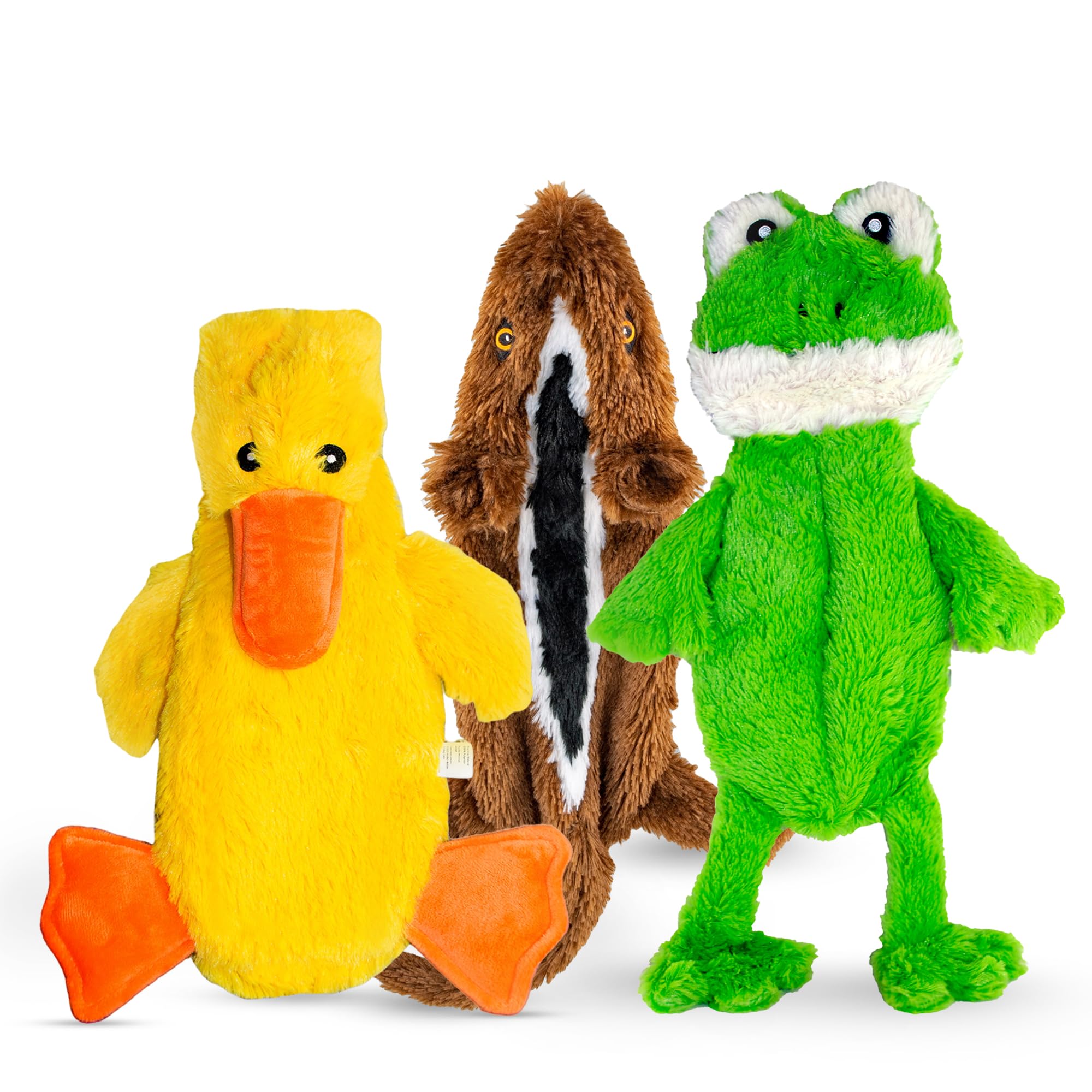 Photo 1 of FGA MARKETPLACE Duck-Frog-Squirrel Flat NO Stuffing NO Squeak Plush Dog Toy, Funny Style Will Entertain Your Pet for Hours, Recommended for Small and Medium Dog 21 INCH Long