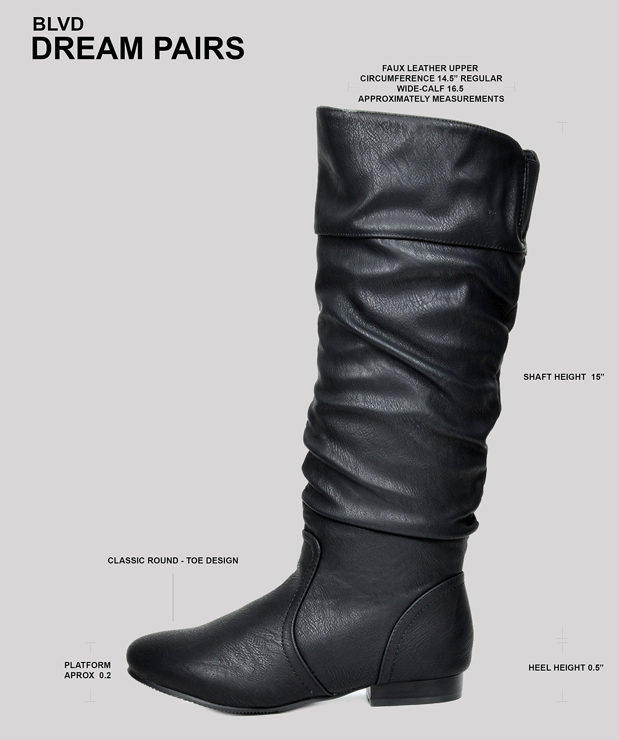 DREAM PAIRS Women's Wide Calf Knee High Pull On Fall Weather Winter Boots - Image 7