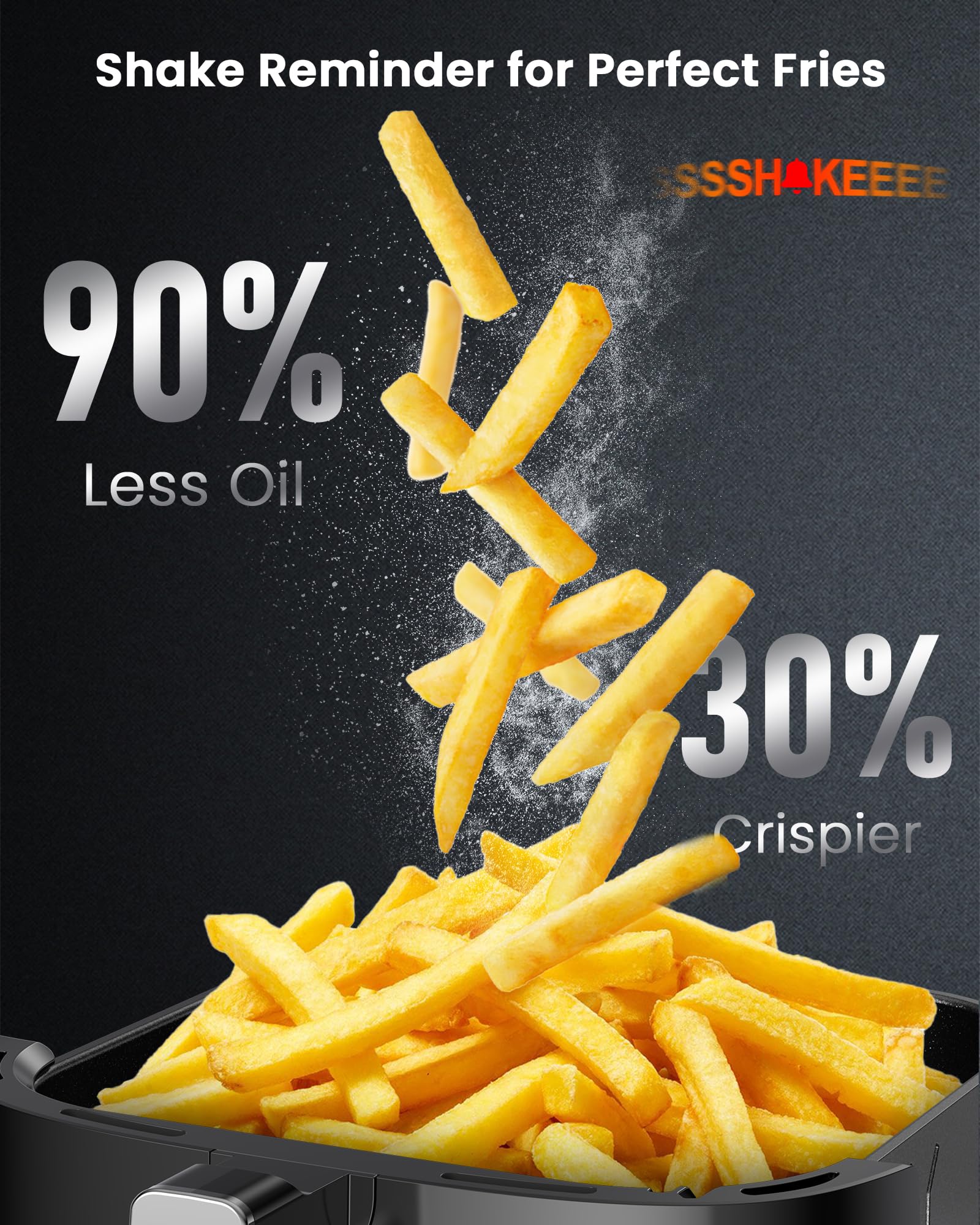 Freidora de aire Nuwave Brio Plus de 8 cuartos, nueva y mejorada, SIN PFAS, 7 funciones digitales de cocción con un solo toque que FREÍR AL AIRE, HORNEAR, ASAR, DESHIDRATAR, TOSTAR, RECALENTAR, PRECALENTAR, 150 ajustes preestablecidos, 50 °F ~ 400 °F, 700/1500/1800 W