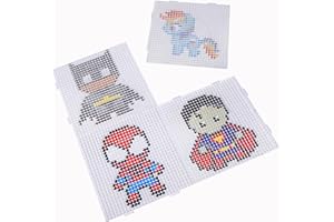 Tcthbc Fuse Beads Pegboards 5mm Melting Beads Boards, 4pcs Boards with 12 Patterns, Work with Perler Beads Hama Beads