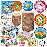 7July Wooden Arts and Crafts Kits for Kids Kids Boys Girls Age 6-12 Years Old,30 Wood Slices with Gem Diamond Painting Sets-L