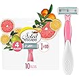 BIC Soleil Escape Scented Women's Disposable Razors, 4 Blades, Comfortable Shave, Citrus Scented Handle Shaving Razors for Women, 10 Count