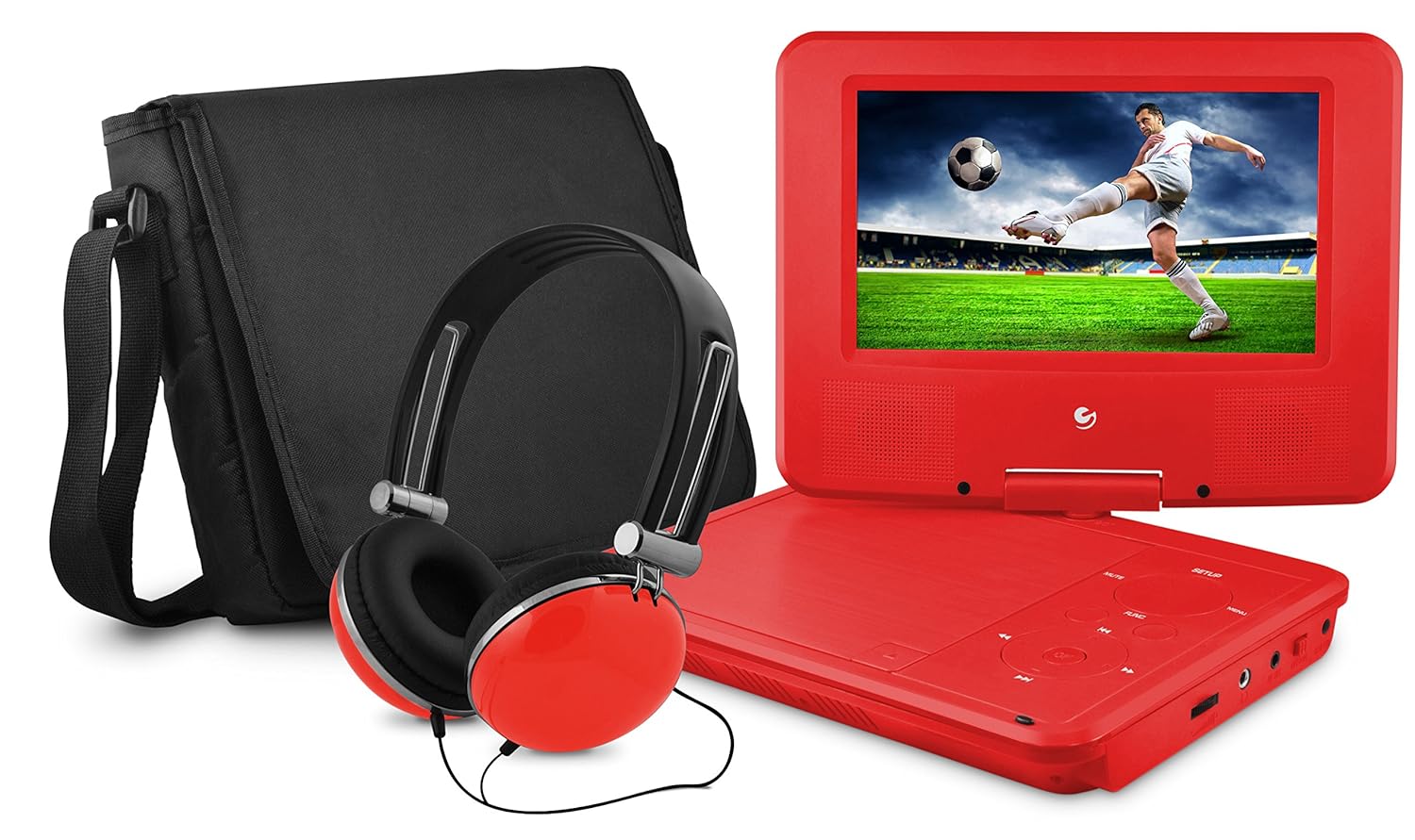 Amazon.com: Ematic Personal DVD Player with 7-Inch Swivel Screen,  Headphones, Carrying Case, Red: Electronics