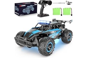 kolegend Remote Control Car, 2.4GZh High Speed 20km/h RC Monster Trucks 30+min with LED Headlight and Rechargeable Battery for Boys Girls Kids