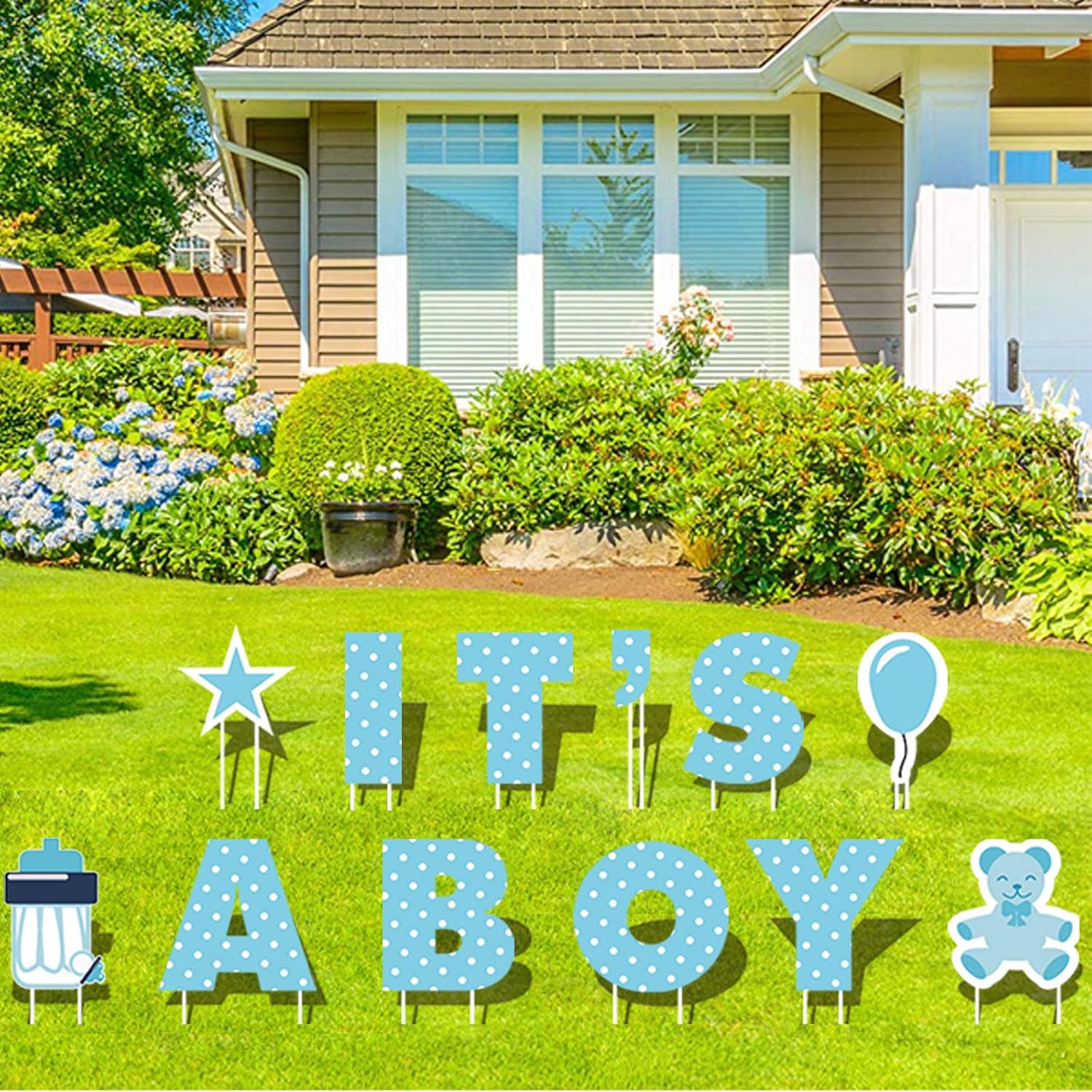 GFT IT’S A Boy Blue Yard Signs with Stakes Large 18in