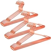 Amber Home 30 Pack 17" Rose Gold Strong Metal Hanger, Copper Clothes Hangers, Heavy Duty Coat Hangers, Standard Suit Hangers for Jacket, Shirt, Dress (Copper, 30)