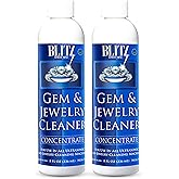 Blitz Gem & Jewelry Cleaner Liquid Concentrate for Gold, Silver, Platinum Jewelry Cleans Non-Porous, Precious & Semi-Precious