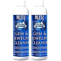 Blitz Gem & Jewelry Cleaner Liquid Concentrate for Gold, Silver, Platinum Jewelry Cleans Non-Porous, Precious & Semi-Precious