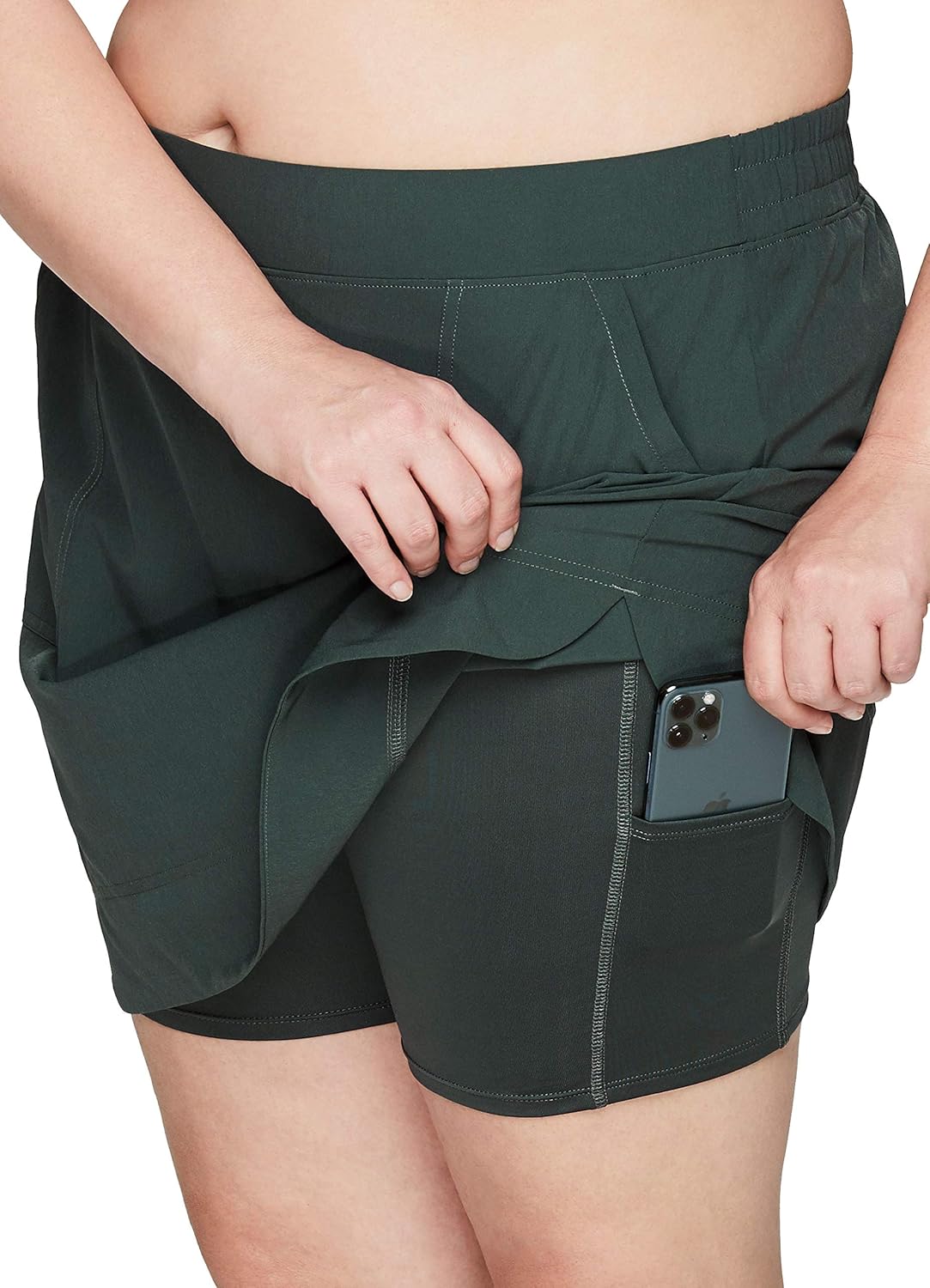 RBX Active Women's Plus Size Stretch Woven Athletic Skort with Attached Bike Short and Pockets at  Women’s Clothing store