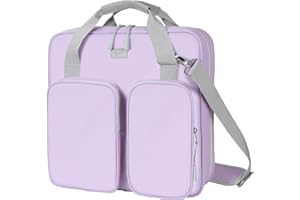 egiant 3 Inch 3 Ring Zipper Binder with Shoulder Strap & Handle & Multi-Pocket - 3" Binder with Zipper for School Girl & Boy,Compatible with 13-Inch MacBook/Tablet -Patent Design Purple