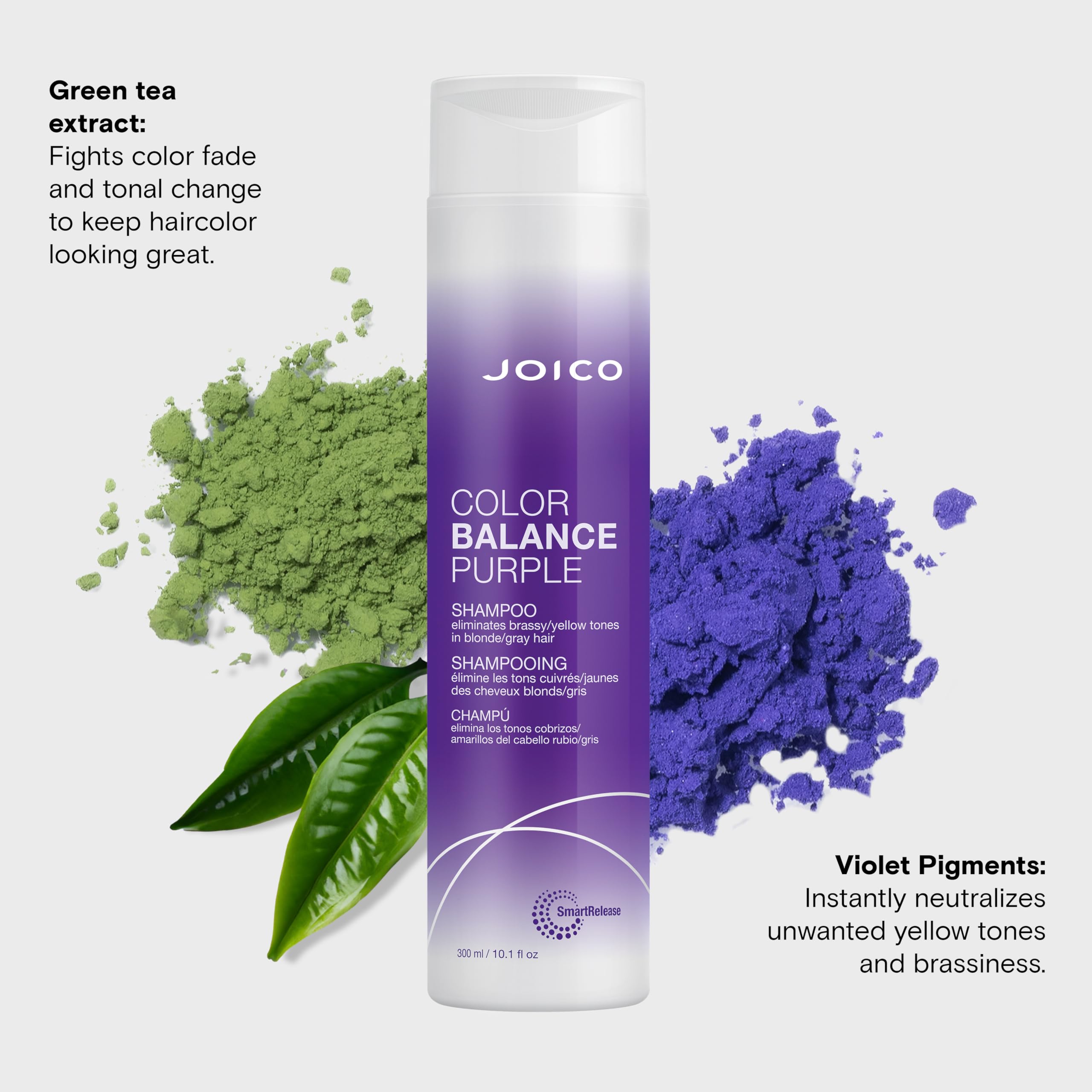 Joico Color Balance Purple Shampoo | For Cool Blonde or Gray Hair | Eliminate Brassy Yellow Tones | Boost Color Vibrancy & Shine | UV Protection | With Rosehip Oil & Green Tea Extract