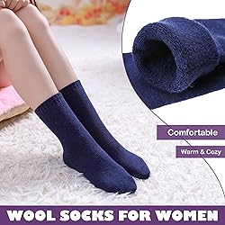 LINEMIN Wool Socks for Women Winter Warm Hiking