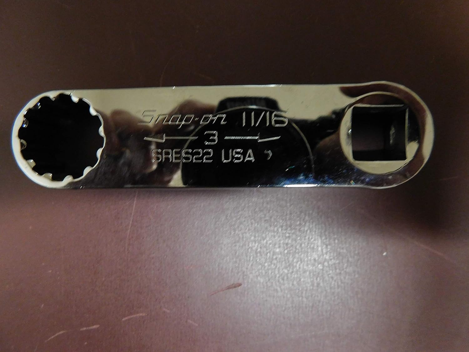 Snapon 11/16 Hex Spline Torque Adapter 1/2 Drive Snap On SRES22 Hand