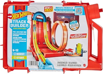Hot wheels track builder box gasolina pode rastrear conjunto para carros de brinquedo (mattel hdx78)