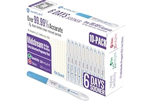 AMPLIM HCG Early Detection Pregnancy Test Sticks (10 Ct Bulk) – Early Result 6-Days Sooner, Extra Sensitive 10 MIU/mL, Midstream – Easy at-Home Tests, 99.99% Accurate Pregnant Test