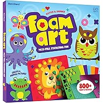 Kit Autocollants Aluminium KRAFUN - 8 Artworks Animaux - 1200 Pièces - Enfants 3+ Ans