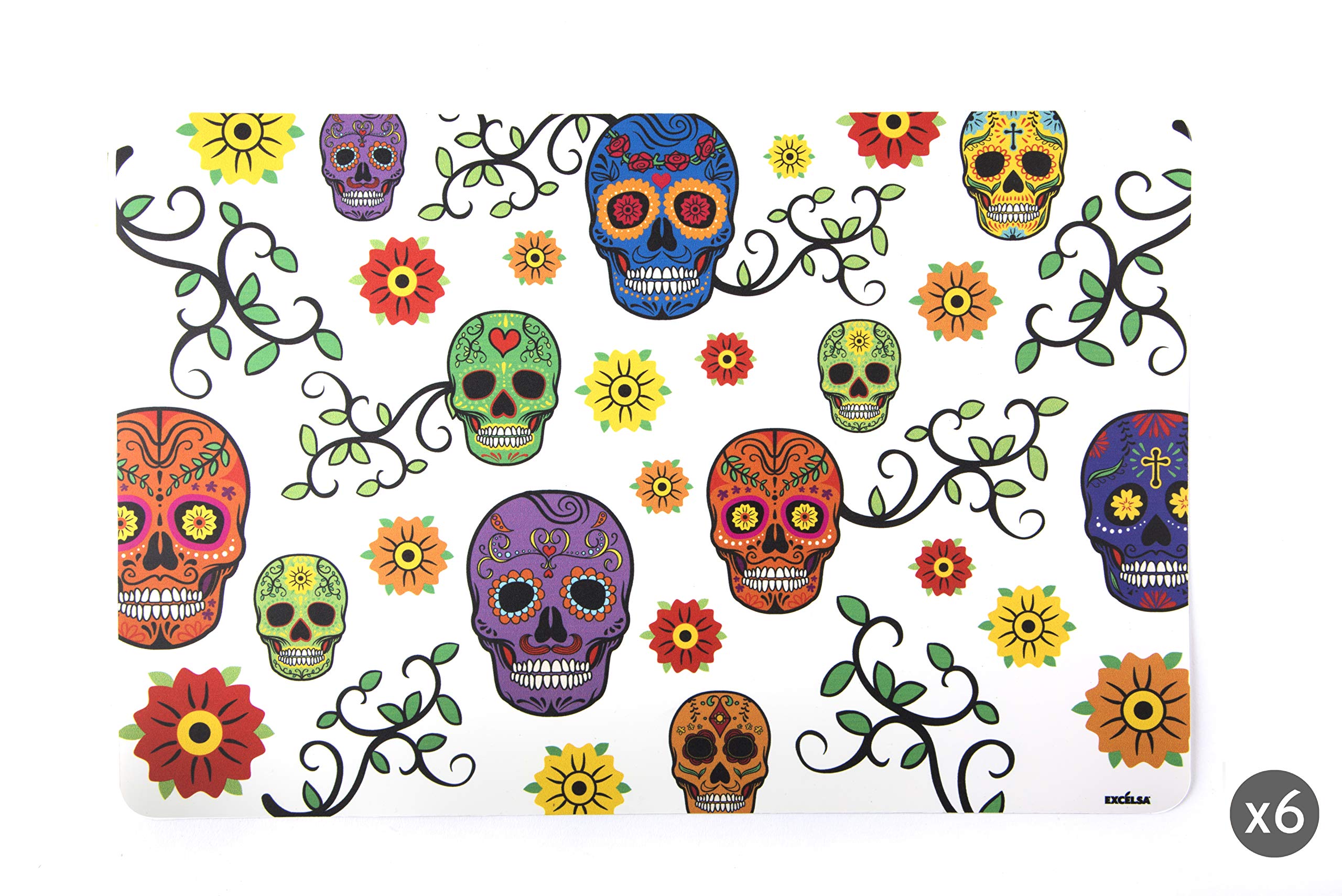 Excelsa Calavera Set of 6 Placemats, Multicoloured, 43 x 28.5 cm, 6 Units