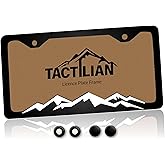 TACTILIAN Black Mountain License Plate Frame Holder | Car Front License Plate Cover with 2 Holes, Porta Placas para Auto | No Noise ABS Rustproof License Plate Holder for Trucks