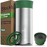 Blockhütte Coffee Cup Insulated Stainless Steel, Tea Tumbler 12oz modern and slim, Insulated Coffee Cup 8h Hot, Travel Tea Mug Spill Proof, Leak Proof Thermal Travel Tumbler
