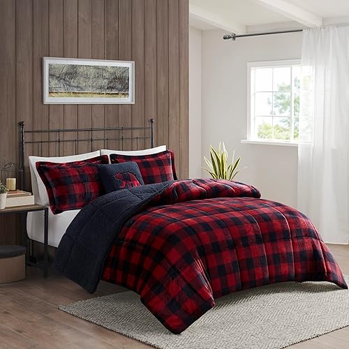Woolrich Reversible Comforter Set Ultra Soft Plush to Sherpa, Down