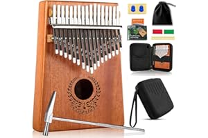 LAQULA Kalimba 17 Keys Thumb Piano - Finger Piano Professional Musical Instrument Marimbas with Protective Case, Study Instruction, Tuning Hammer Gift for Kids Adults Beginners