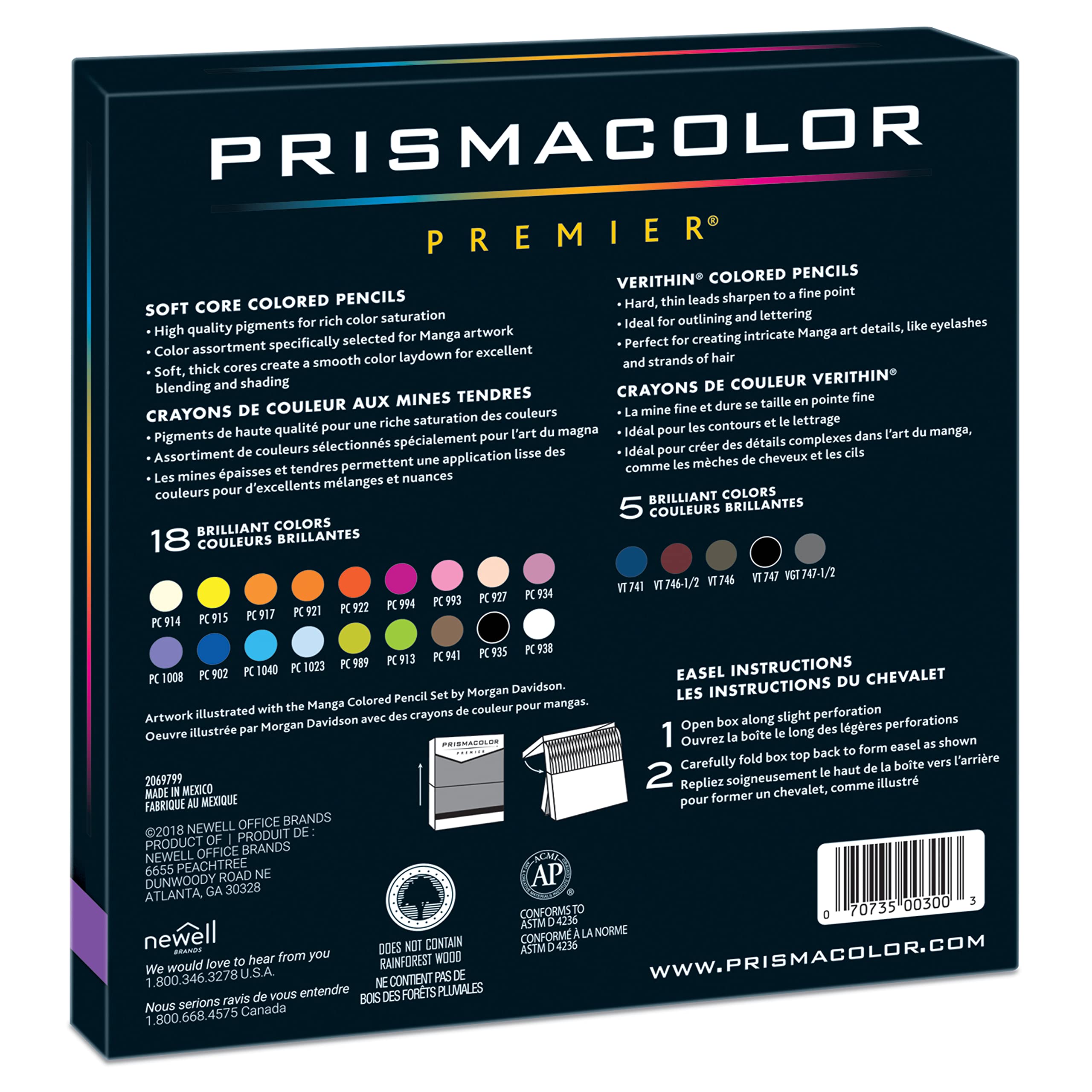 Prismacolor Premier Colored Pencils, Manga Colors, Adult Coloring, 23 Pack