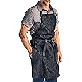 hedley & bennett Essential Apron - Adjustable Bib Chef Apron with 3 Pockets & Towel Loop - 8oz Cotton Denim - Jack Navy