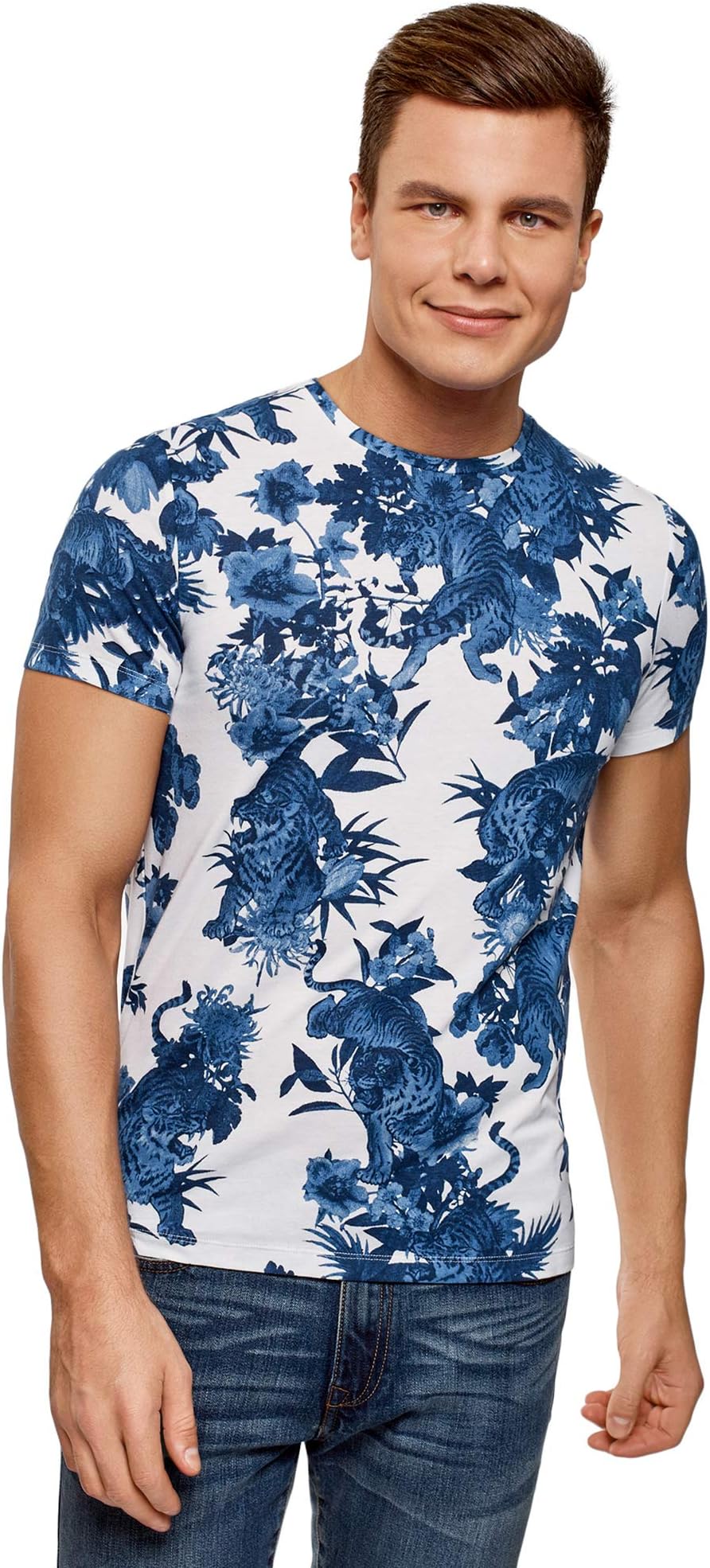 oodji Ultra Men's Printed Cotton T-Shirt