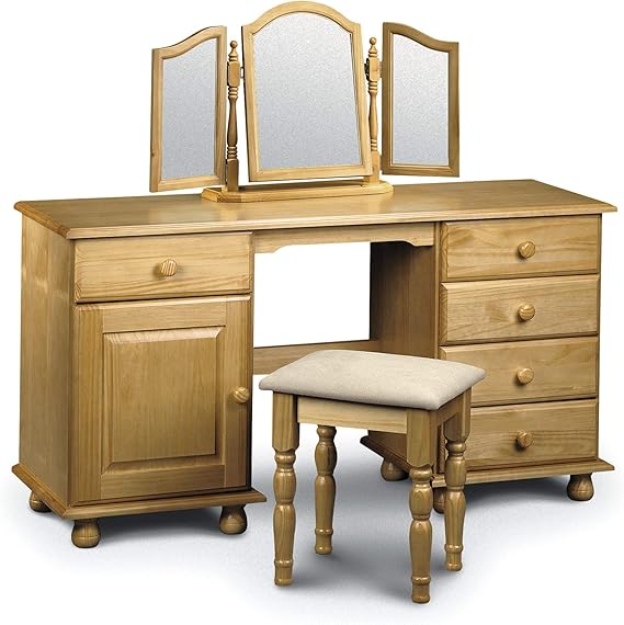 Julian Bowen Pickwick Twin Pedestal Pine Dressing Table Amazon.co.uk