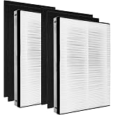 (2) MD1-0022 True HEPA Filter with (4) MD1-0023 Activated Carbon Pre-filter, Compatible with Vornado Air Purifier Model AC300, AC350, AC500, AC550, PCO200, PCO300, PCO375DC, PCO500, PCO575DC