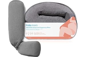 Frida Mom Coussin de grossesse, coussin de corps, coussin rafraîchissant, réglable pour un sommeil confortable et un soutien 