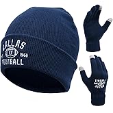 Vintage Classic Skull Cap Embroidery Beanie Fasion Hat Cuffed Winter Hat Knit Comes with Warm Gloves Gifts for Men Women Fans