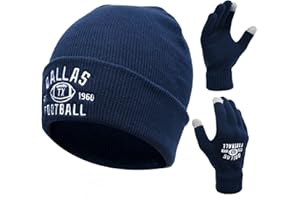 MTSTAOWE Vintage Classic Skull Cap Embroidery Beanie Fasion Hat Cuffed Winter Hat Knit Comes with Warm Gloves Gifts for Men Women Fans