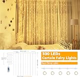 Ollny Curtain Lights 300LED USB 3m x 3m IP44 Indoor Outdoor 8 Modes Warm White view 3