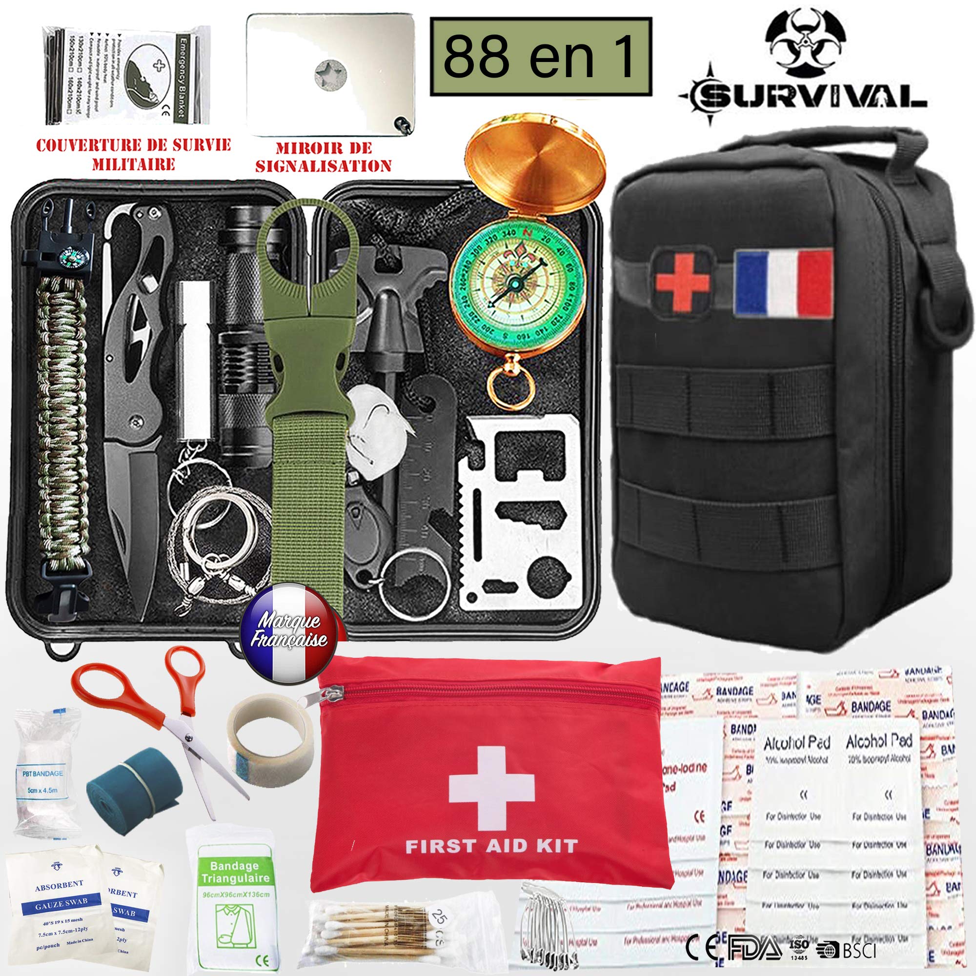 Strumento Sopravvivenza Campeggio Kit Sopravvivenza 10 In 1 Multifunzione Per Escursionismo E Campeggio - Con Bussola Sog Multitool - Foto 6