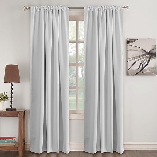 Amazon Com Turquoize White Curtain Panels Room Darkening Light