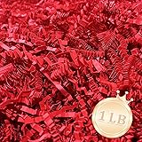 Zankubom 1 LB Red Crinkle Cut Paper Shred Filler