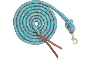 Weaver Leather Poly Cowboy Lead with Snap, 5/8" x 10', Sky Blue/Raspberry/Lime Green