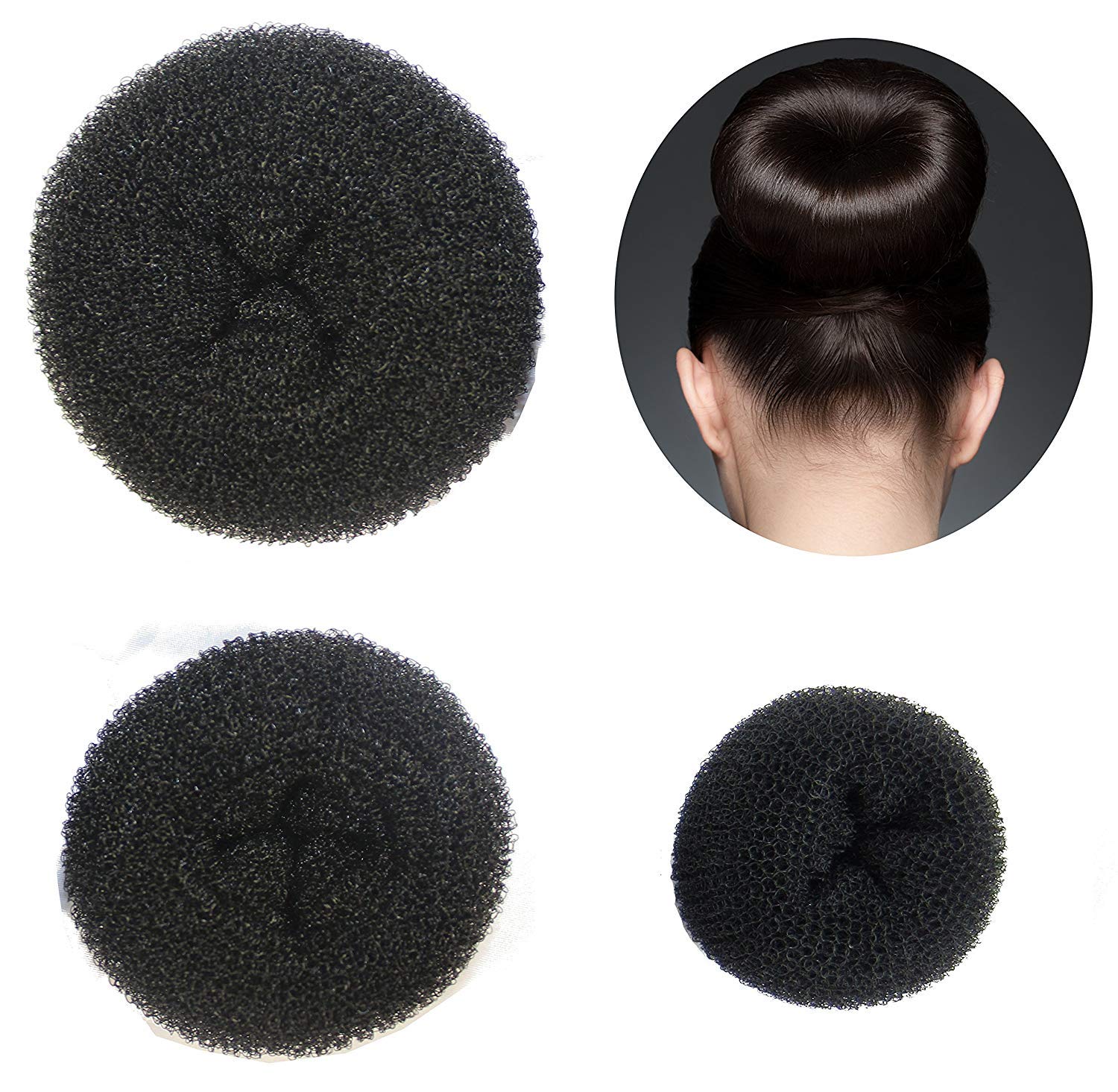 Buy Ritzkart Set Of 3 Donut Hair Bun Makers Black 1 Small 1
