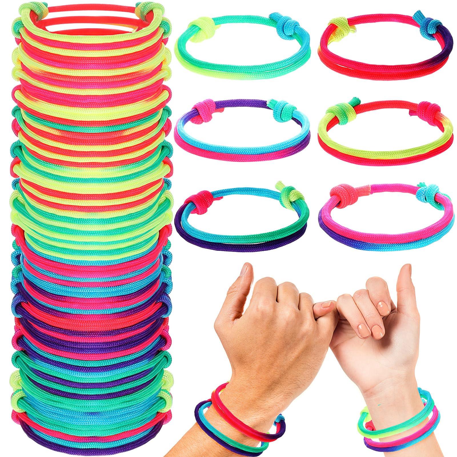 Photo 1 of Yinkin 24 Pcs Christmas Operation Gifts First Day of School Bracelets Bracelets Mommy and Me 1st Day of Kindergarten Woven Rope Gifts
