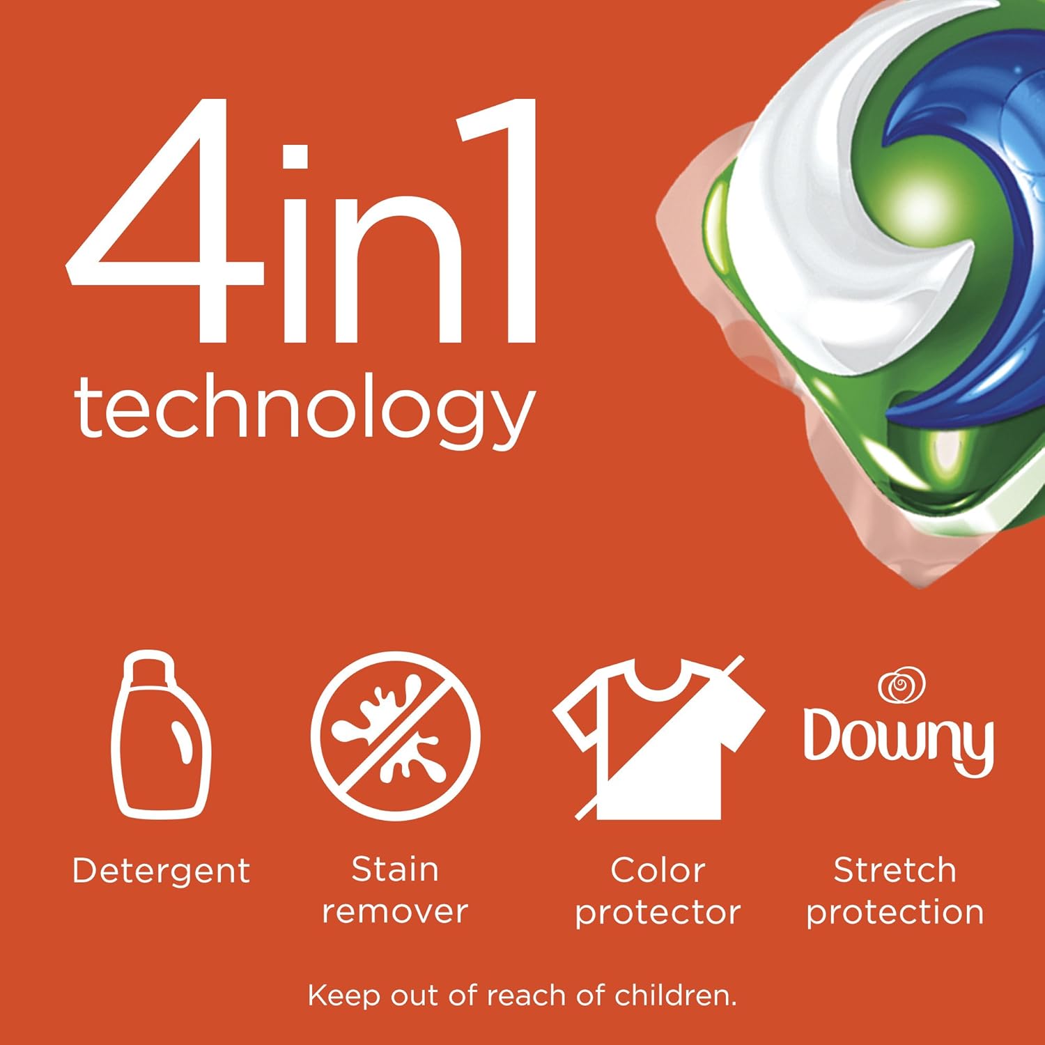 Tide PODS Plus Downy 4 in 1 HE Turbo Laundry Detergent Pacs, April Fresh Scent, 61 Count Tub - Packaging May Vary: Health & Personal Care