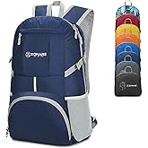 ZOMAKE Lightweight Packable Backpack 35L, Light Foldable Backpacks Water Resistant Collapsible Hiking Bag, Compact Folding Day Pack for Travel Camping(Navy Blue)