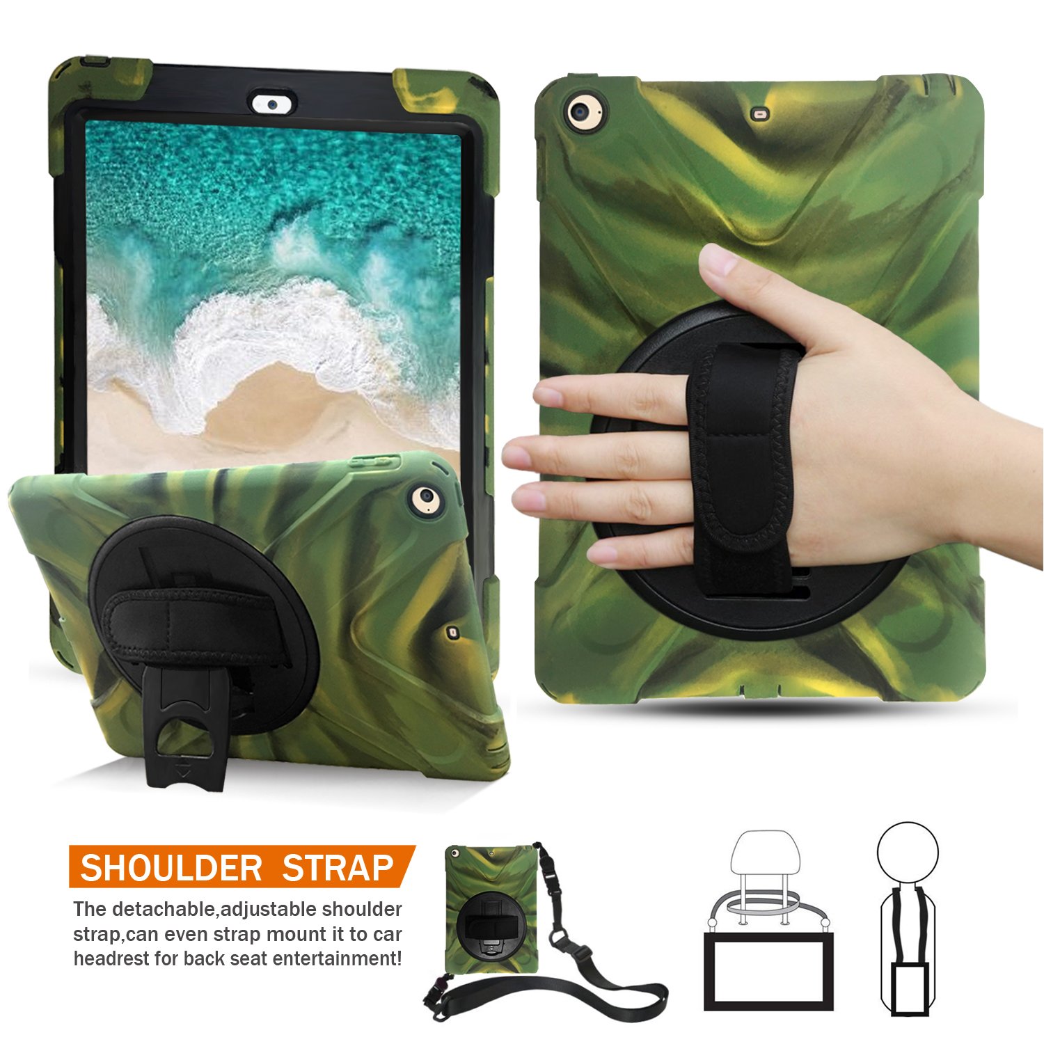 iPad 5th/6th Generation Case, BRAECN [Heavy Duty] [Shockproof] Rugged