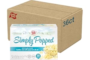 Jolly Time Simply Popped - Lightly Salted Microwave Popcorn, 3oz Sharing Bag, 3 Bags Per Carton (Simply Popped Butter, 3 Ounce (Pack of 36))